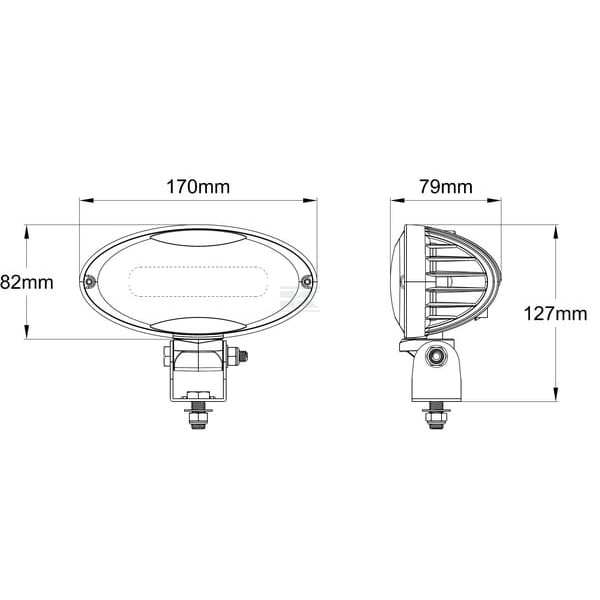 Lampa robocza LED, 80W, 8840lm, owalna LA10448B | Exvi