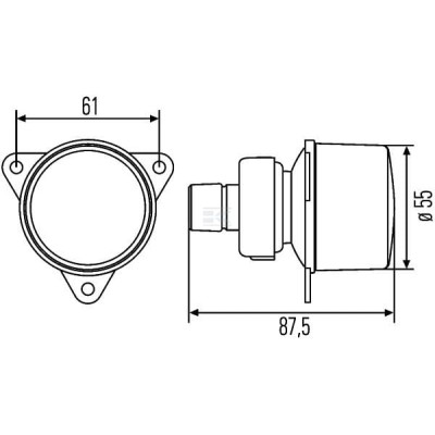Lampa kierunkowskazu, 21W okrągła 2BA008221001 | Exvi
