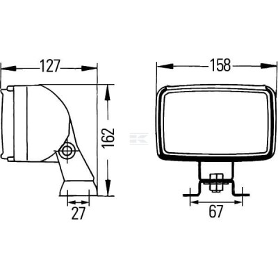 Lampa robocza prostokątna H3 Hella 1GA006991041 | Exvi