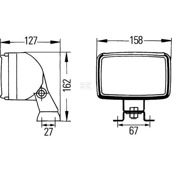 Lampa robocza prostokątna H3 Hella 1GA006991041 | Exvi