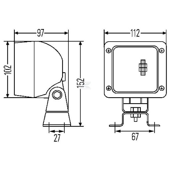 Lampa robocza kwadratowa H3, Ultra Beam 1GA007506011 | Exvi