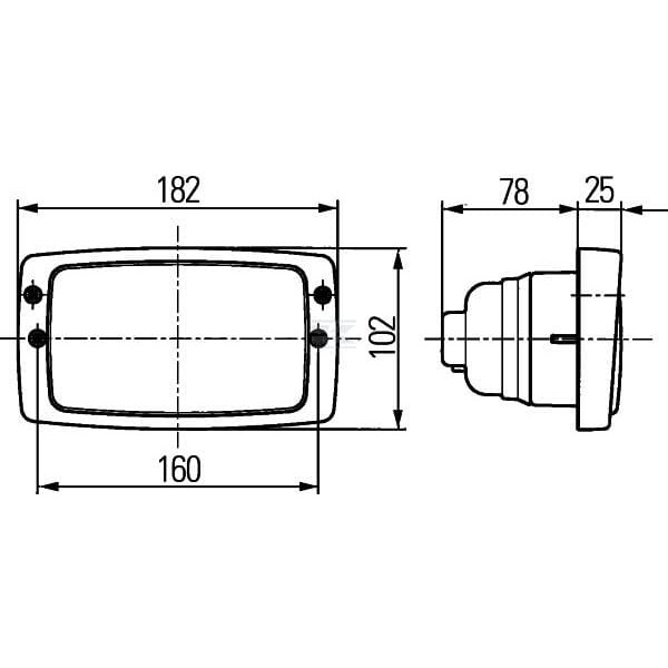 Lampa robocza prostokątna H3 Hella 1GB006213111 | Exvi