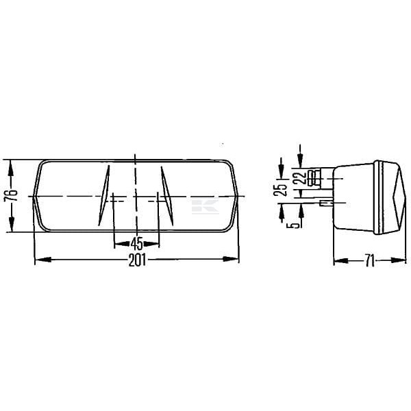 Lampa tylna zespolona 201x76mm, prawa 2SD001680281 | Exvi