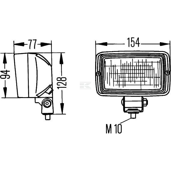 Lampa robocza halogenowa, prostokątna 1GA006876001 | Exvi