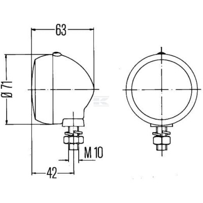 Lampa obrysowa 5W okrągła 12/24V 2PF001648161 | Exvi