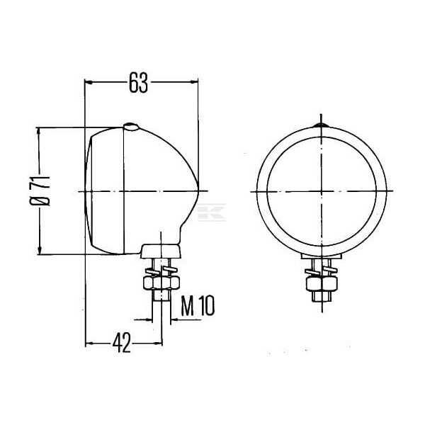 Lampa obrysowa 5W okrągła 12/24V 2PF001648161 | Exvi