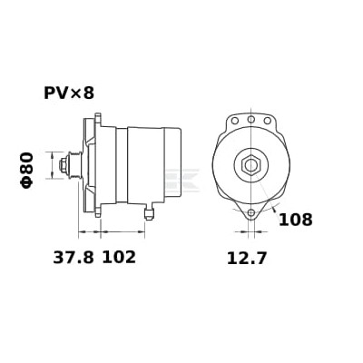 Alternator 48V 180A MG93 | Exvi
