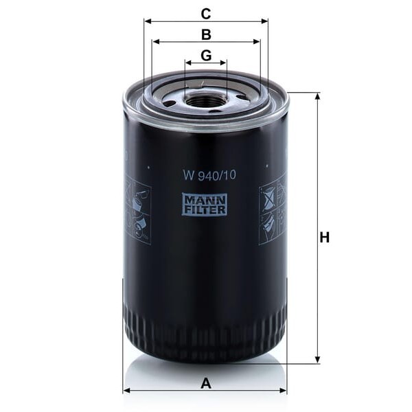 Filtr oleju, M&H W94010 | Exvi