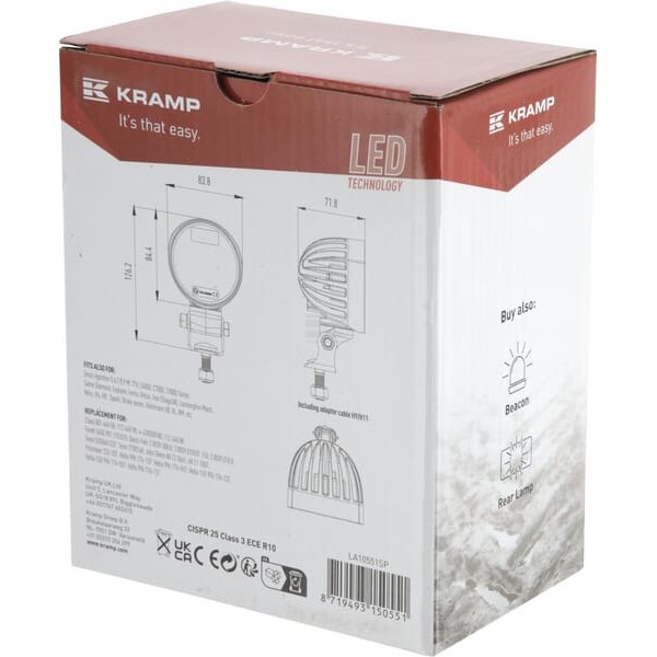 Lampa robocza LED, okrągła 40W 4000lm LA10551SP | Exvi