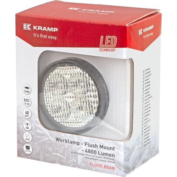 Lampa robocza LED, okrągła 40W 4800lm 10/30V LA10429 | Exvi
