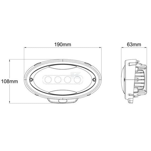 Lampa robocza LED, 80W, 8840lm, owalna LA104491SPB | Exvi