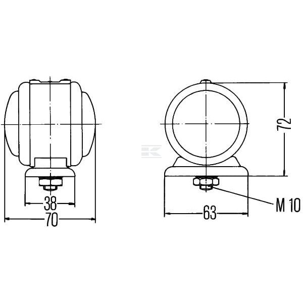 Lampa obrysowa 5W okrągła 24V 2TJ001633211 | Exvi