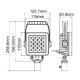 Lampa robocza LED, kwadratowa, 48W 2000lm LA10446 | Exvi