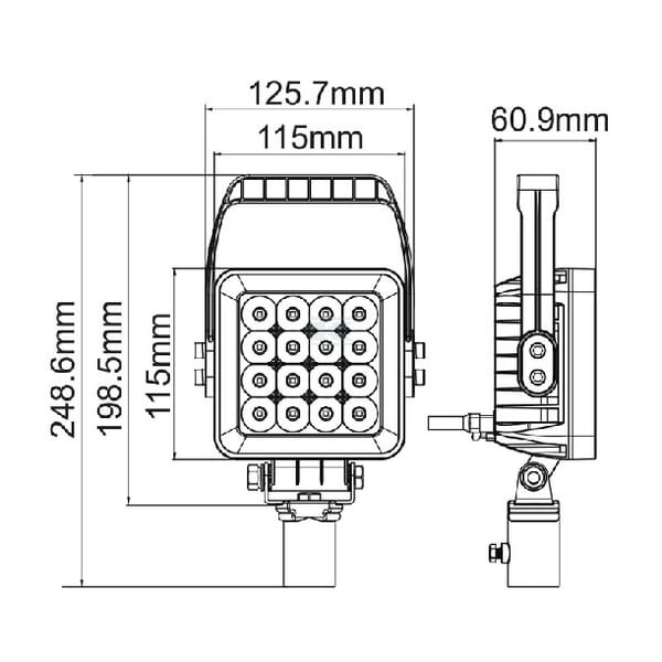 Lampa robocza LED, kwadratowa, 48W 2000lm LA10446 | Exvi