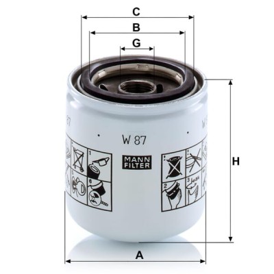 Filtr oleju W87GJ | Exvi