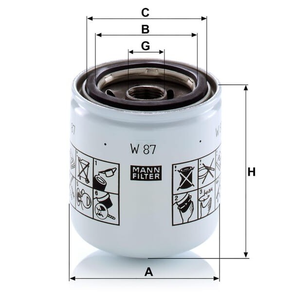 Filtr oleju W87GJ | Exvi