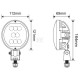 Lampa robocza LED, owalna 40W 3800lm 10/30V LA10440 | Exvi