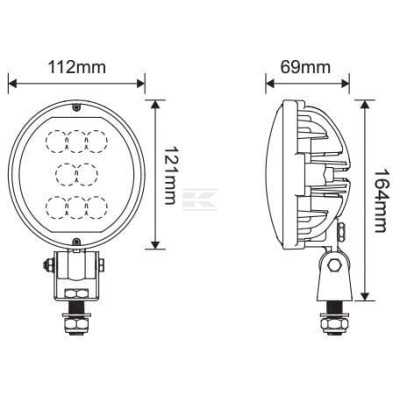 Lampa robocza LED, owalna 40W 3800lm 10/30V LA10440 | Exvi