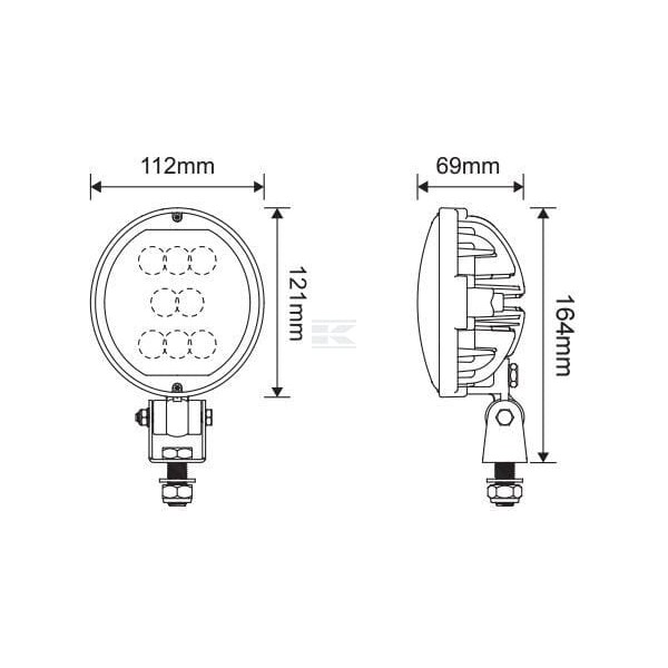 Lampa robocza LED, owalna 40W 3800lm 10/30V LA10440 | Exvi