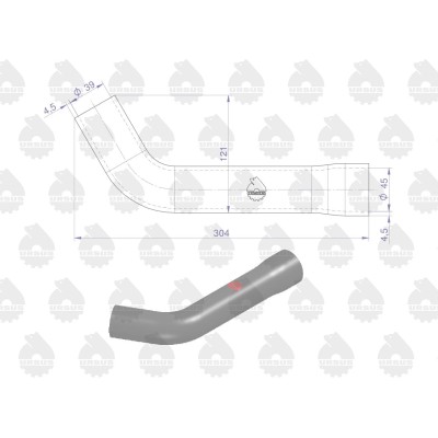 Przewód gumowy chłodnicy górny C-385 86/01-302/3 | Exvi