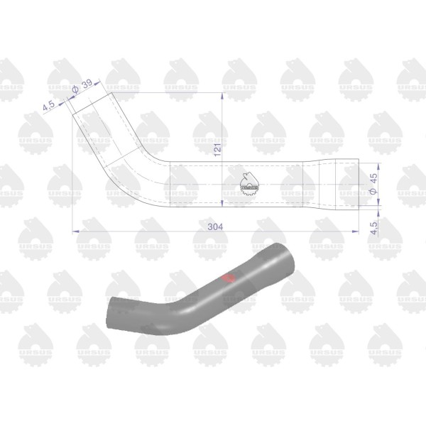 Przewód gumowy chłodnicy górny C-385 86/01-302/3 | Exvi