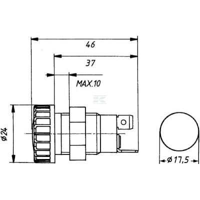 Lampka kontrolka, okrągła, 12/24V 2AA008594031 | Exvi