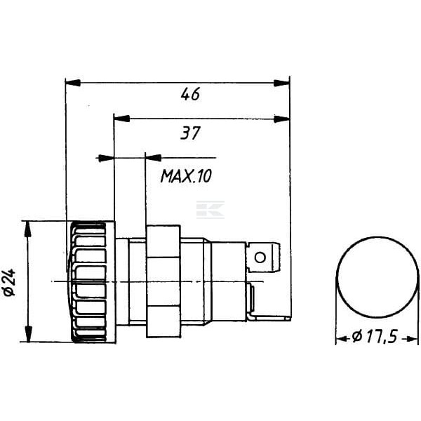 Lampka kontrolka, okrągła, 12/24V 2AA008594031 | Exvi