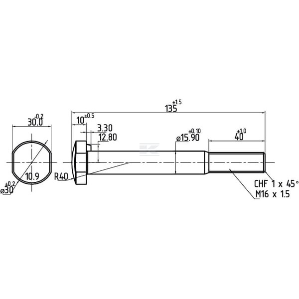 Śruba obręczy koła M16x120 JD L33894N | Exvi