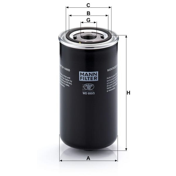 Filtr wymienny oleju hydr. WD9503 | Exvi