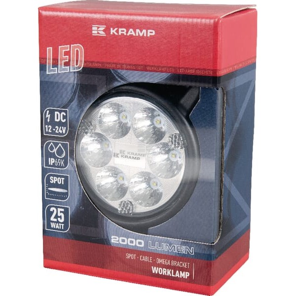 Lampa robocza LED, okrągła, 25W 2000 lm LA10016 | Exvi