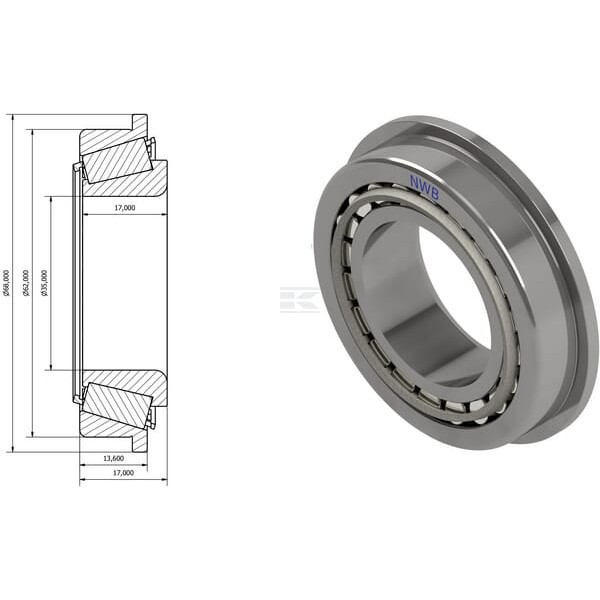 Łożysko stożkowe DR0308814 | Exvi