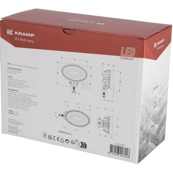 Lampa robocza LED, owalna 56W 5320 lm LA10558SP | Exvi