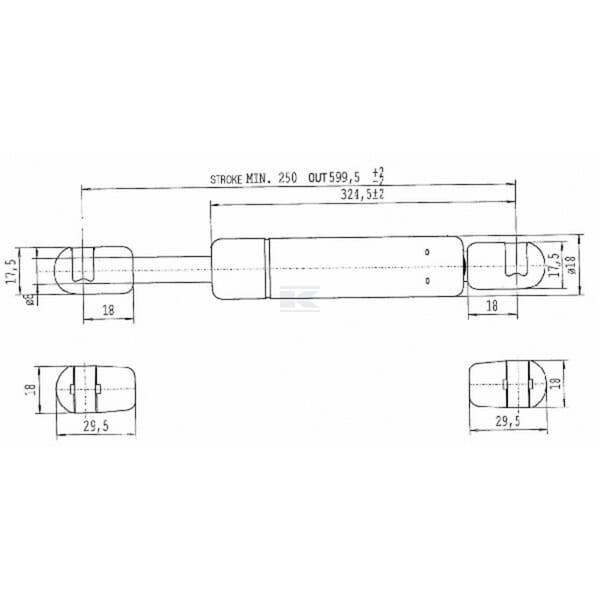 Sprężyna gazowa L599.5 mm 150N Stabilus CA592242 | Exvi
