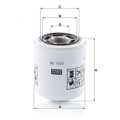 Filtr hydrauliczny WH9004MANN | Exvi