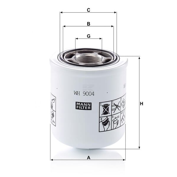 Filtr hydrauliczny WH9004MANN | Exvi