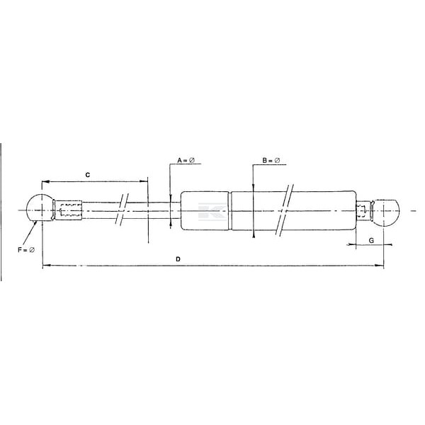 Sprężyna gazowa L276 mm 250N Stabilus CA872660 | Exvi