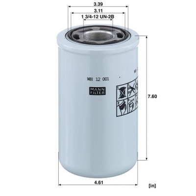 Filtr hydrauliczny WH12001 | Exvi