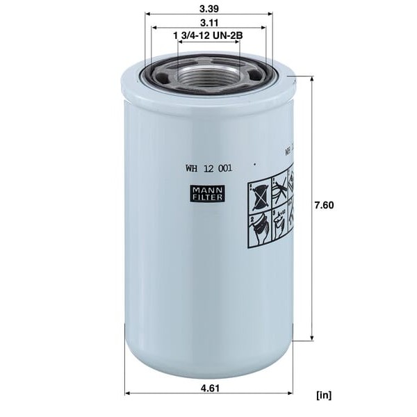 Filtr hydrauliczny WH12001 | Exvi