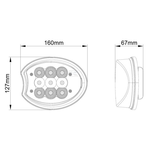 Lampa robocza narożna LED, lewa, 45W LA10640LEFT | Exvi