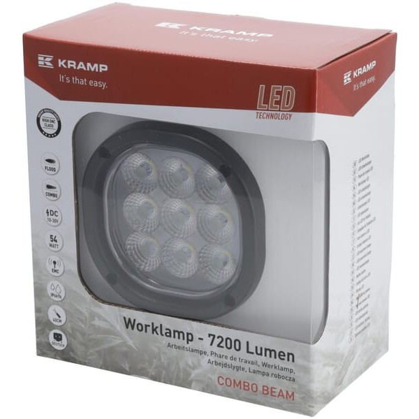 Lampa robocza LED, kwadratowa 54W 7200lm LA10557 | Exvi