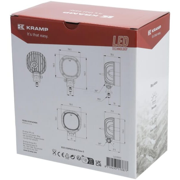 Lampa robocza LED, kwadratowa 54W 7200lm LA10557 | Exvi