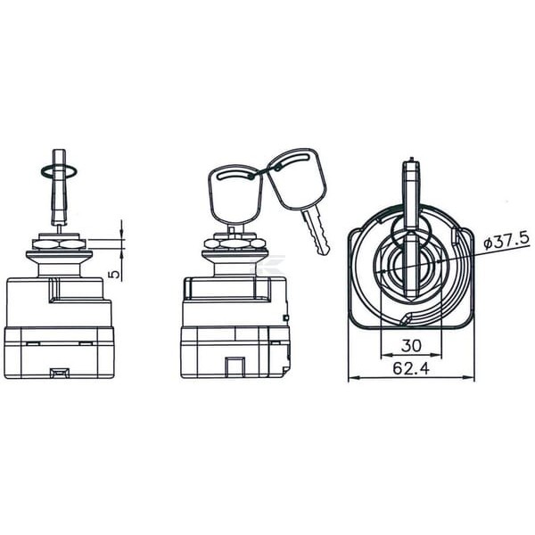 Stacyjka zapłonu P-0-1-2-3, Pneutron 20503102 | Exvi