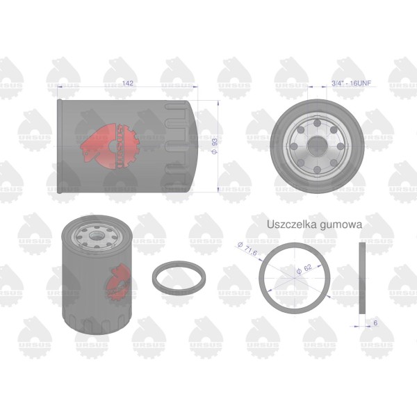 Filtr oleju PP-89 MF-4 ORYGINAŁ URSUS 2654403U | Exvi