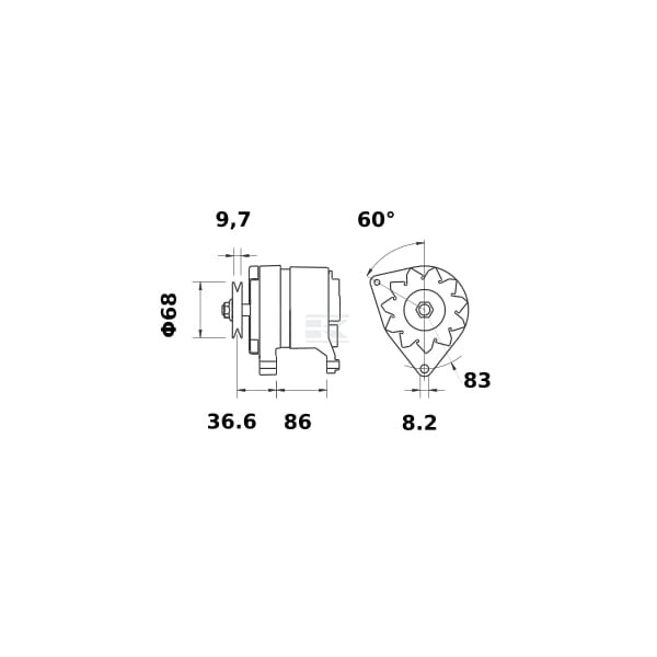 Alternator 14V 55A IA0301 | Exvi