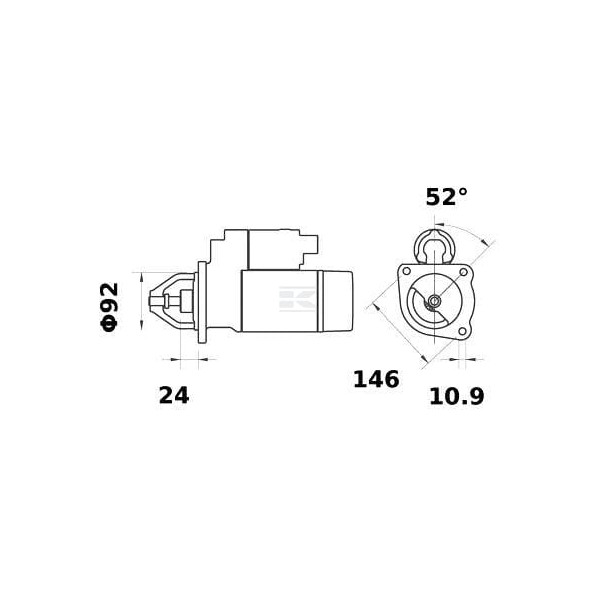 Rozrusznik, 12V 4.2kW MS291 | Exvi