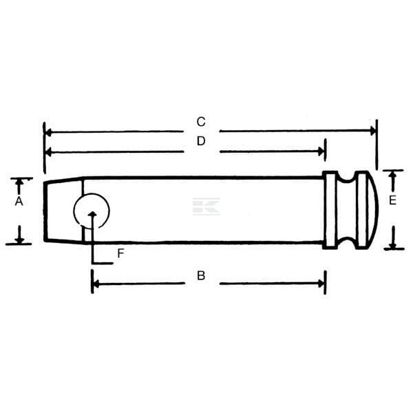 Sworzeń łącznika górnego 25.3x92 mm kat. 2 VLK7007 | Exvi