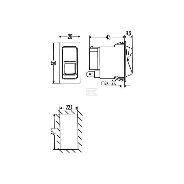 Włącznik świateł awaryjnych, 12V, I-0 6HH004570451 | Exvi
