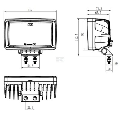 Lampa robocza LED, prostokątna 40W 5600lm LA10630 | Exvi