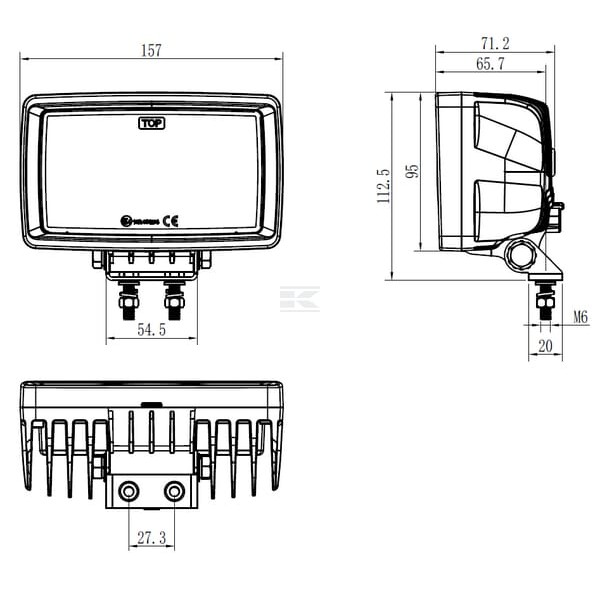 Lampa robocza LED, prostokątna 40W 5600lm LA10630 | Exvi