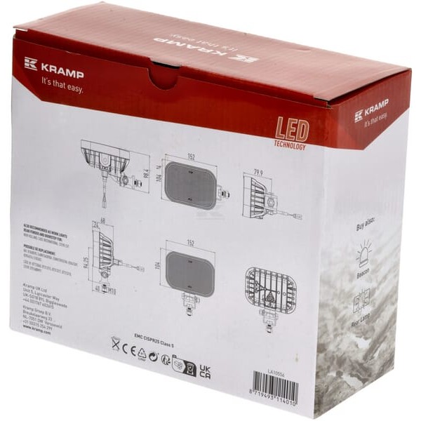Lampa robocza LED, prostokątna 30W 4200lm LA10556 | Exvi